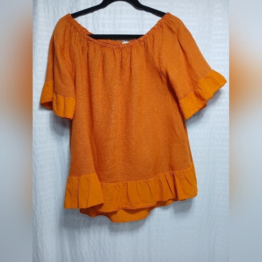 Made In Italy 100% Linen Top Ladies Size L